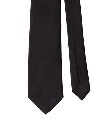 Prada embroidered logo tie - Black
