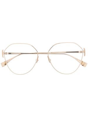 Fendi Eyewear geometric-frame glasses - Gold