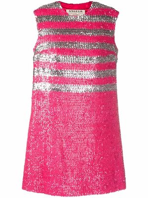 A.N.G.E.L.O. Vintage Cult 1960s sequinned sleeveless mini-dress - Pink