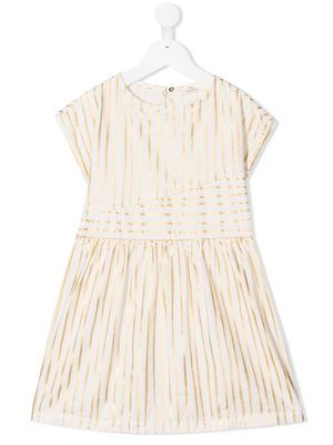 Andorine striped cotton midi dress - White