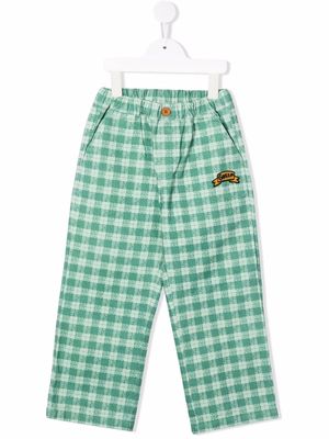 JELLYMALLOW check-print cotton trousers - Green