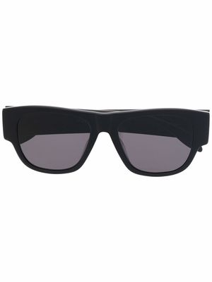 Alexander McQueen Eyewear logo print square frame sunglasses - Black