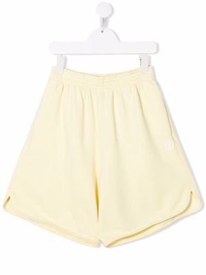 MM6 Maison Margiela Kids wide leg track shorts - Yellow
