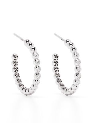 Pragnell 18kt white gold Bohemia diamond large hoop earrings - Silver