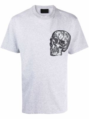 Philipp Plein skull-print cotton-blend T-shirt - Grey