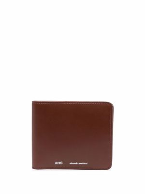 AMI Paris logo-print leather cardholder - Brown