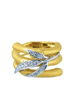 Carrera Y Carrera 18kt gold diamond Bamboo Zen ring