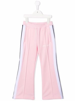 Palm Angels Kids logo-print flared track trousers - Pink