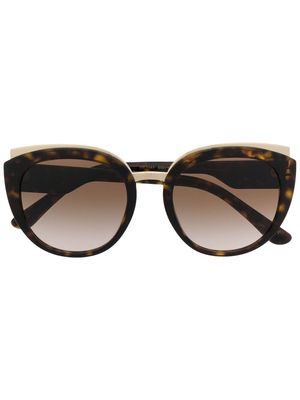 Dolce & Gabbana Eyewear Print family round-frame sunglasses - Brown