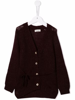 Babe And Tess open knit cardigan - Purple