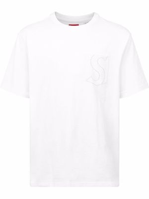 Supreme laser cut S logo pocket T-shirt - White