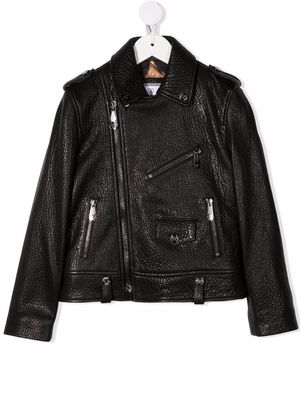 Philipp Plein Junior Iconic Plein biker jacket - Black
