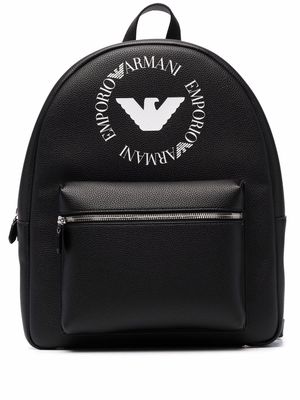 Emporio Armani logo-print backpack - Black