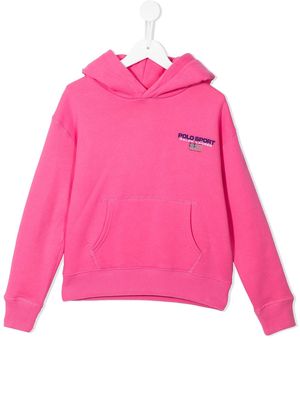 Ralph Lauren Kids logo-embroidered long-sleeve hoodie - Pink