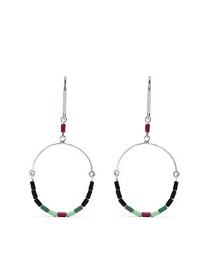 Isabel Marant beaded hoop earrings - Green