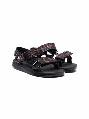 Mini Melissa metallic touch-strap sandals - Black