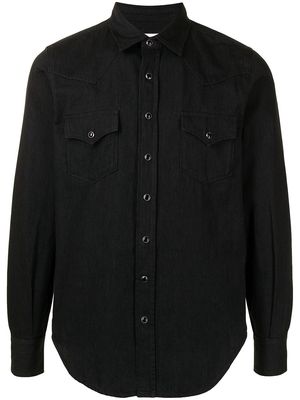 Saint Laurent pointed collar Western denim shirt - Black