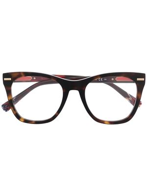 MISSONI EYEWEAR tortoiseshell square-frame glasses - Brown