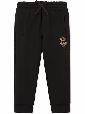 Dolce & Gabbana Kids bee-embroidered track pants - Black