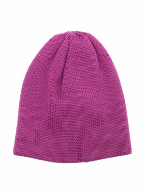 Little Bear ribbed-knit wool beanie - Purple