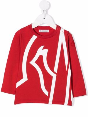 Moncler Enfant oversize logo-print T-shirt - Red