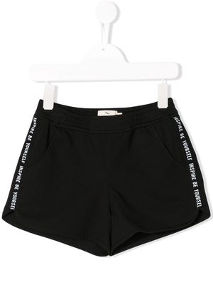 Andorine side stripe running shorts - Black