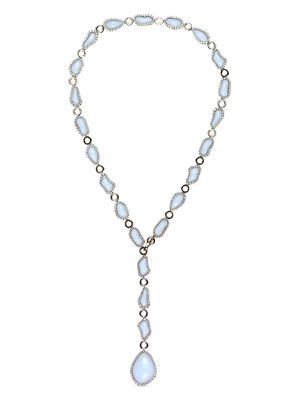 CHANTECLER 18kt rose gold Kogolong diamond and white chalcedony necklace - Pink