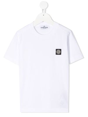 Stone Island Junior logo-patch cotton T-shirt - White