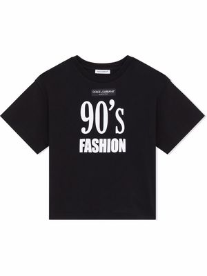 Dolce & Gabbana Kids slogan-print T-shirt - Black