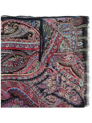 ETRO paisley-print silk scarf - Black