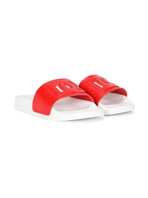 Dolce & Gabbana Kids DG cut-out slides - Red