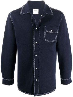 Barrie flap-pocket cashmere overshirt - Blue