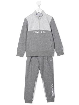 Calvin Klein Kids logo-print tracksuit set - Grey