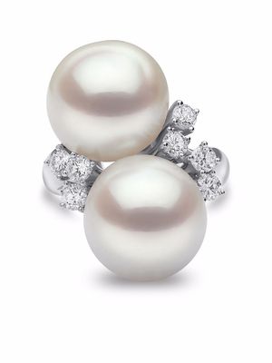 Yoko London 18kt white gold Baroque South Sea Pearl and diamond ring - Silver