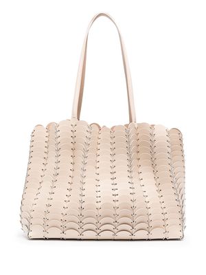 Paco Rabanne chain-link leather tote bag - Neutrals