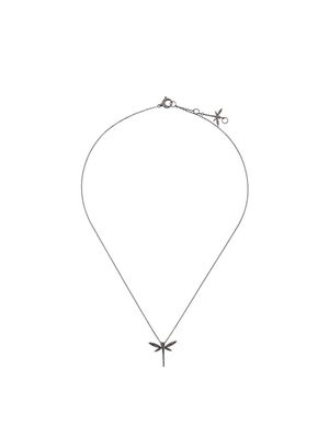 Anapsara 18kt white gold diamond mini dragonfly necklace - Black