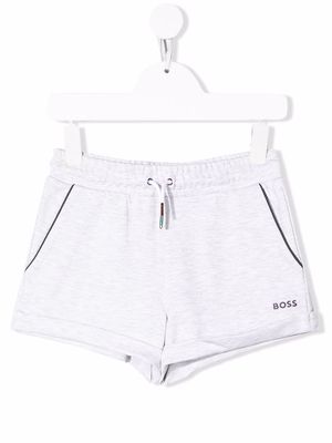 BOSS Kidswear logo-print drawstring shorts - Grey