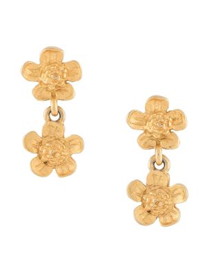 Givenchy Pre-Owned 1990s double flower earrings - Gold