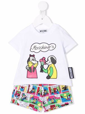 Moschino Kids cartoon-print T-shirt set - White