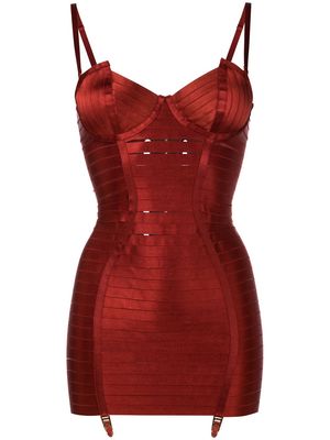 Bordelle strappy corset slip - Red