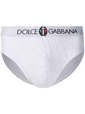 Dolce & Gabbana logo embroidered briefs - White
