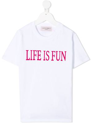 Alberta Ferretti Kids slogan print T-shirt - White