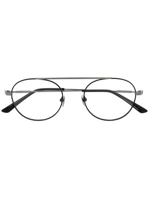 Calvin Klein logo round frame glasses - Black