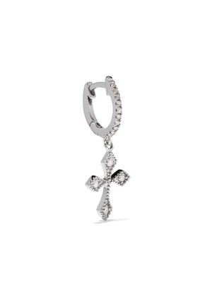 DE JAEGHER 18kt white gold diamond Mini Baby Cross earring - Silver