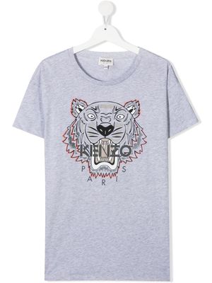 Kenzo Kids logo-print short-sleeve T-shirt - Grey