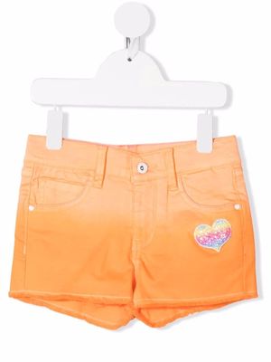 Billieblush heart-patch cotton shorts - Orange