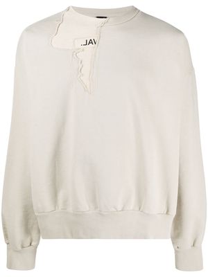 VAL KRISTOPHER distressed layered sweatshirt - Neutrals
