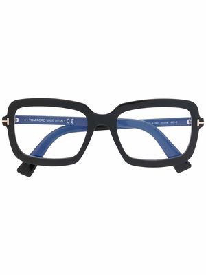 TOM FORD Eyewear polished-effect square-frame glasses - Black