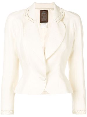 John Galliano Pre-Owned cut-out detail fitted blazer - Neutrals