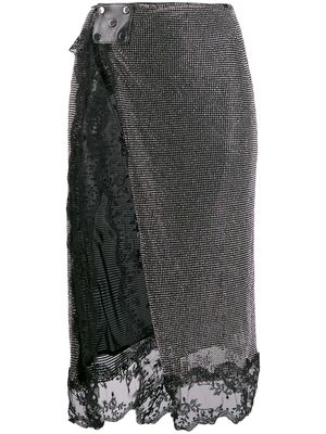 Christopher Kane crystal mesh skirt - Metallic
